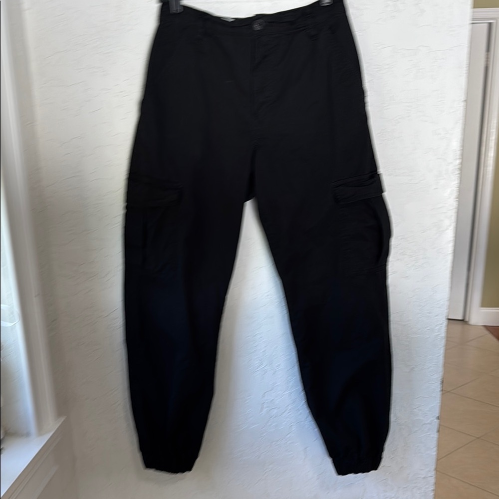 Aeropostale Stylish Black Flare Wide Leg Cargo Jeans